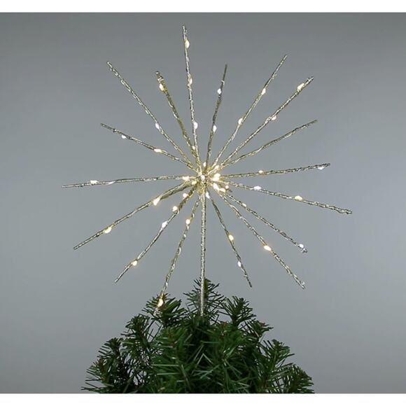 Twinkling Starburst Spikes Christmas Tree Topper 14"in 70 Lights Lit Light Up - Picture 6 of 9